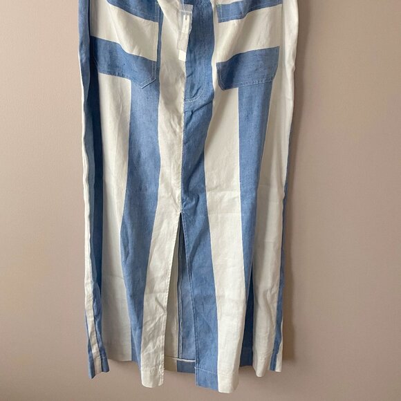 The Colette Linen Blend Maxi Skirt by Maeve Anthropologie Blue Stripe size XL - Picture 11 of 12